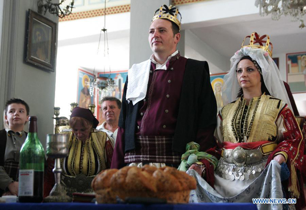 Traditional wedding ceremony staged in Galicnik, Macedonia