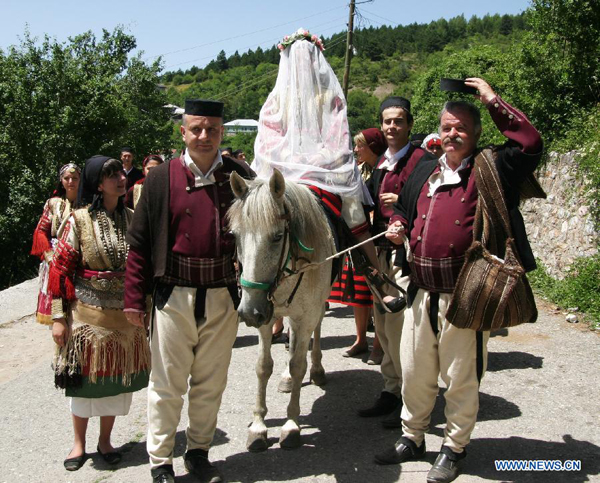 Traditional wedding ceremony staged in Galicnik, Macedonia