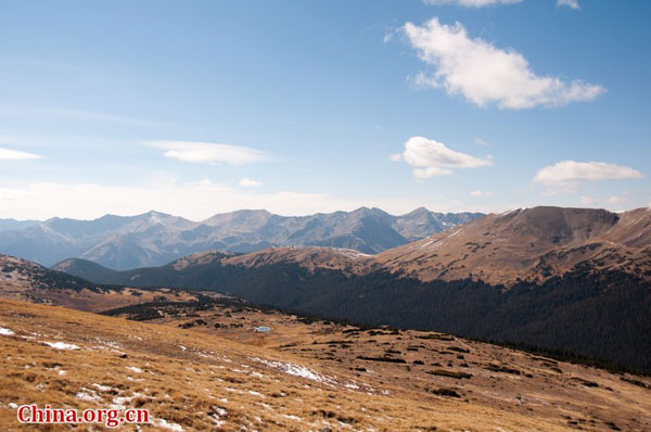 Rocky Mountains after first snow