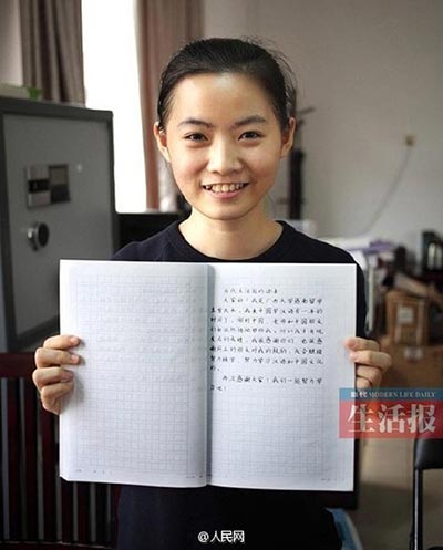 Vietnamese student's handwriting go viral online