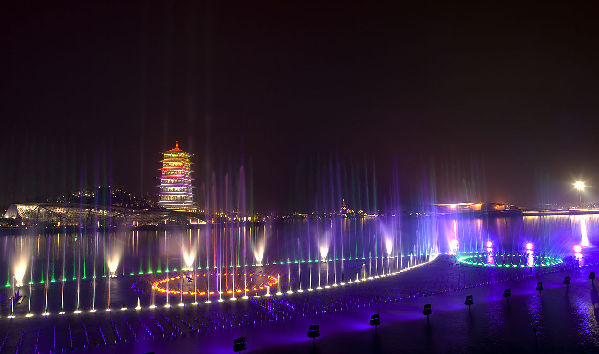 Night scene of the Expo site