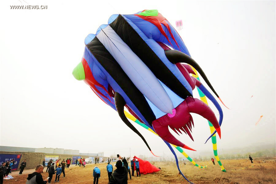 Kite competition held in Weifang city in Shandong