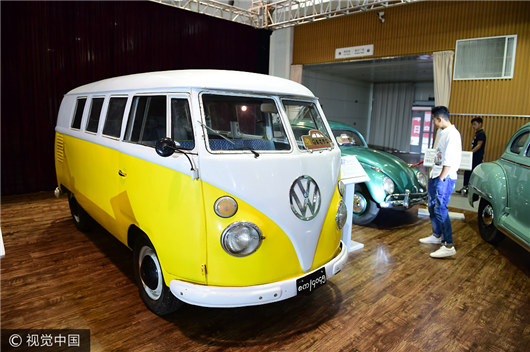 Historic cars on display at Qingdao auto show