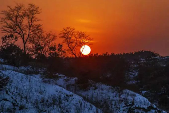 Yantai witnesses heavy snowfall