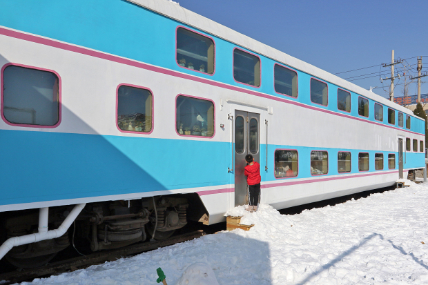 Enjoy hotpot in a decommissioned train carriage