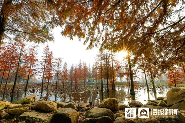 Picturesque scenery of Yuniao River Park in early winter