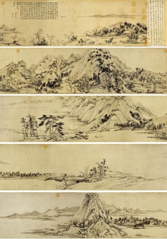 Huang Gongwang's Nine Peaks after Snow and Dwelling in the Fuchun Mountains