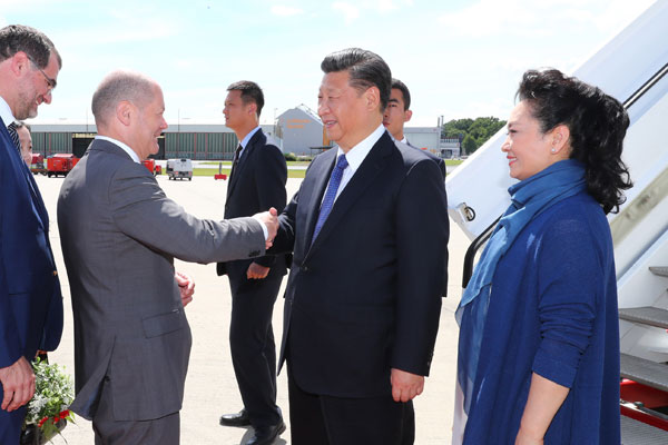 Chinese president arrives in Hamburg for G20 summit