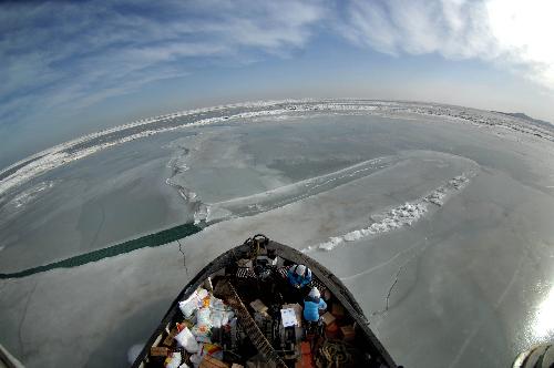 Sea ice keeps expanding in Liaodong Bay