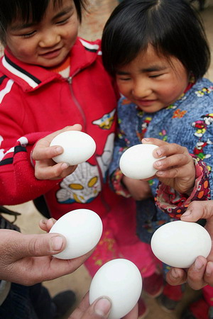 Cracking eggs for the Qingming Festival