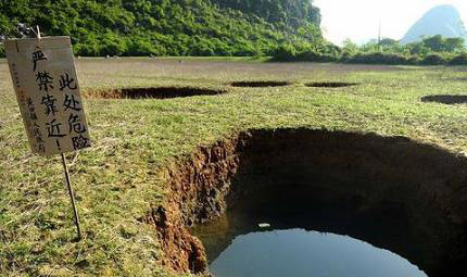 Pits formed in South China