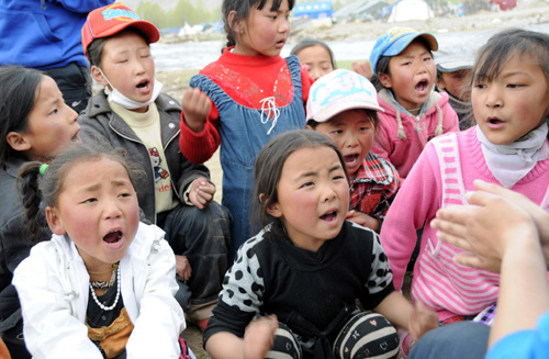 Race course used as makeshift classrooms in Yushu