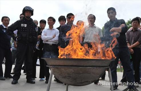 Drugs burned in East China