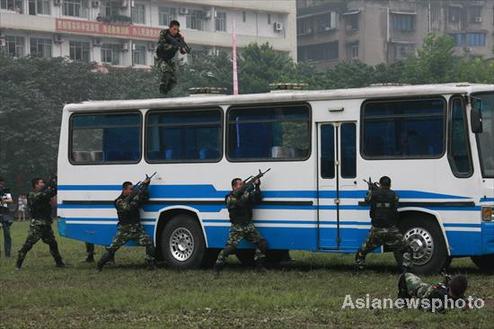 Anti-terror drill in SW China