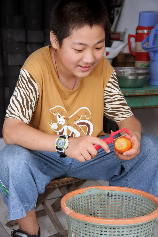 Summer vacation in Shandong pancake shop