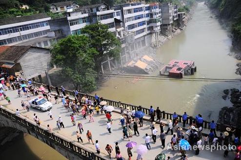 Illegal buildings demolished by blast