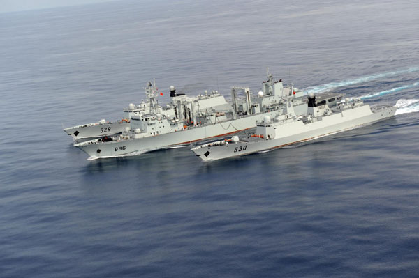 Replenishmen training in the South China Sea