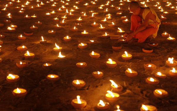 Celebration of Loy Krathong festival in Thailand