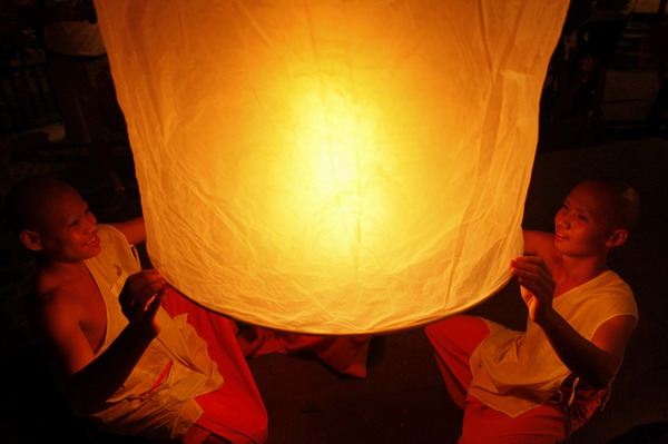 Celebration of Loy Krathong festival in Thailand