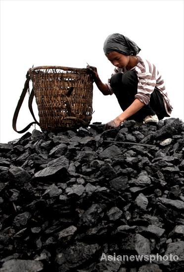 Collecting coal dregs for next semester