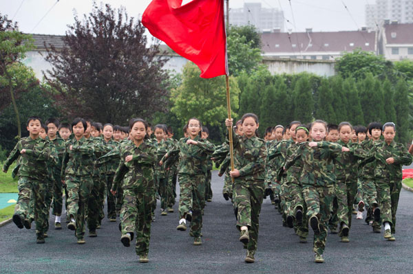 Summer military training toughens up students