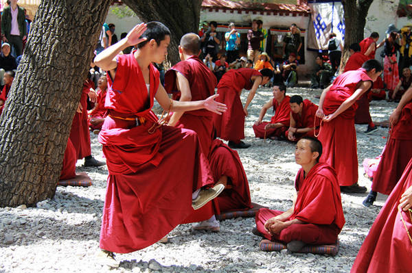 Debating is part of monastic life in Tibet