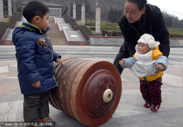 Wooden top taken for a spin in C China