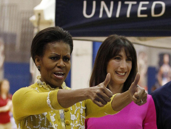 US, UK first ladies promote London Olympics