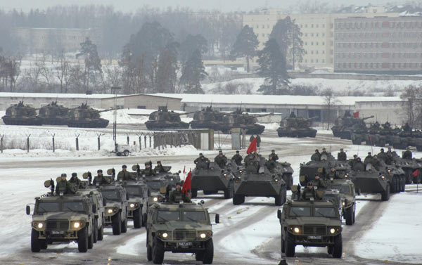 Rehearsal for Russian Victory Day parade