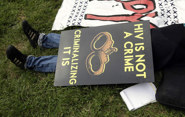 AIDS activists take part in rally in Washington