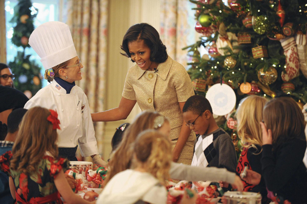 White House in holiday decorations