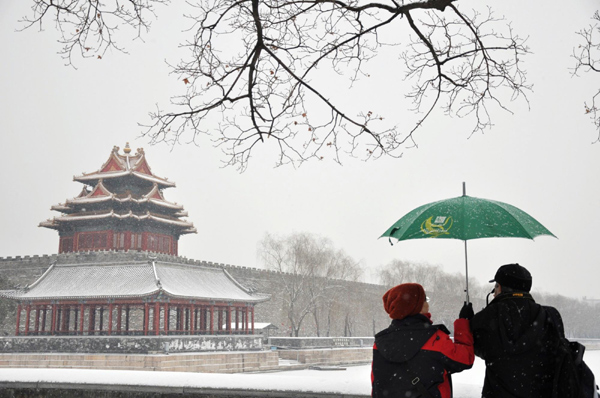 Beijing covered in snow