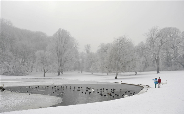 Beautiful rime scenery in Brussels