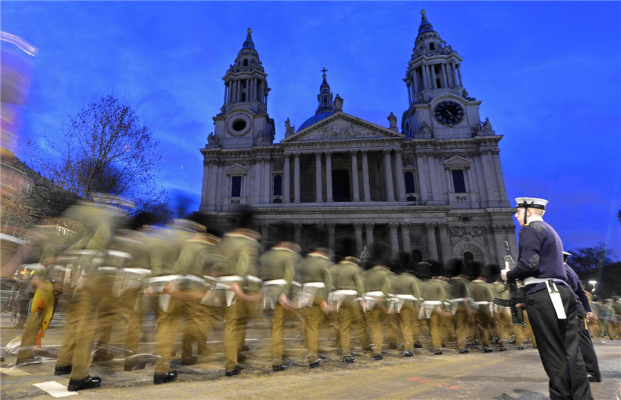 Rehearsal for Margaret Thatcher's funeral