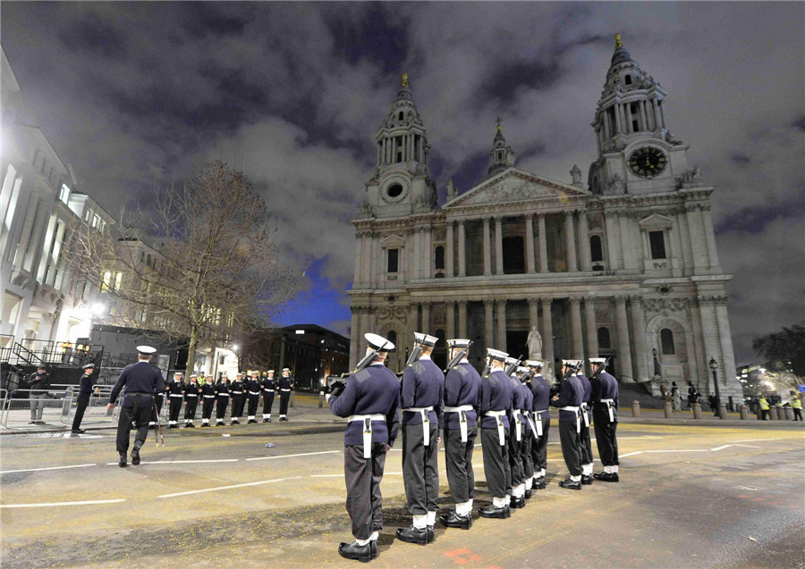 Rehearsal for Margaret Thatcher's funeral