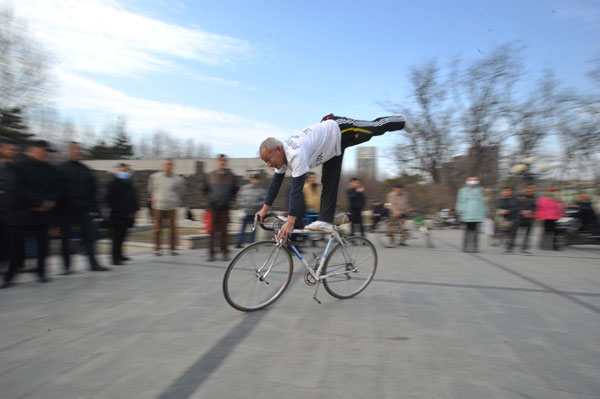 63-year-old man knows his way around a bike