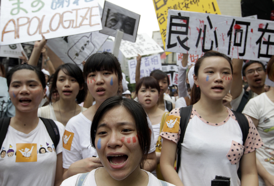 Protests arise in Taiwan over 'comfort women'