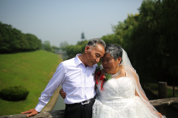 A half-century late wedding celebration