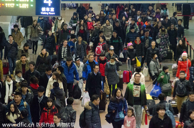 Passenger peak at Beijing rail station