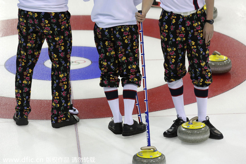 Norwegian curling team has gold-medal taste in pants