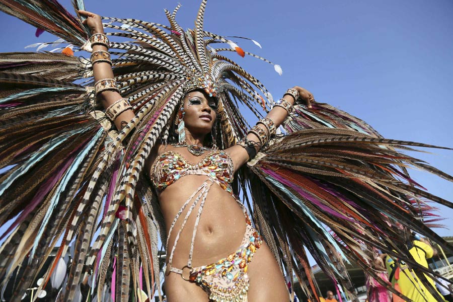 Revellers gather at Trinidad and Tobago Carnival