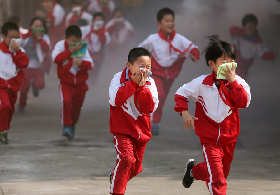 Pupils mark disaster prevention day