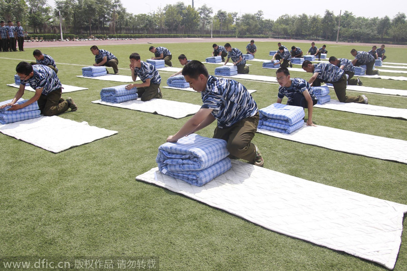 High school begins with military precision