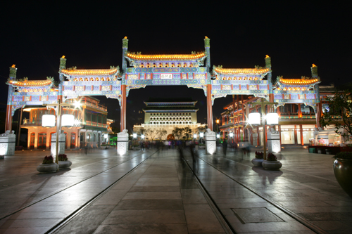 Beautiful night scenes of Qianmen