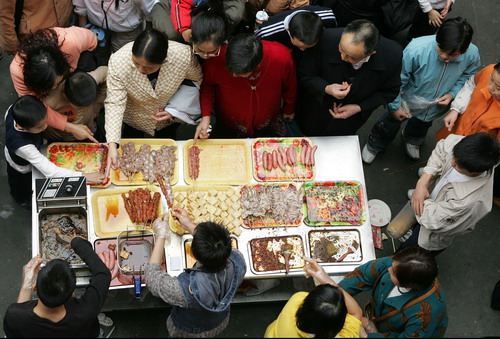 People at the international food festival