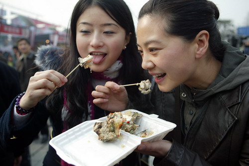 People at the international food festival