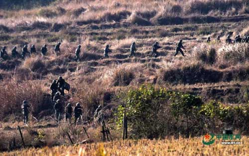 Police frontier force conducts military exercise