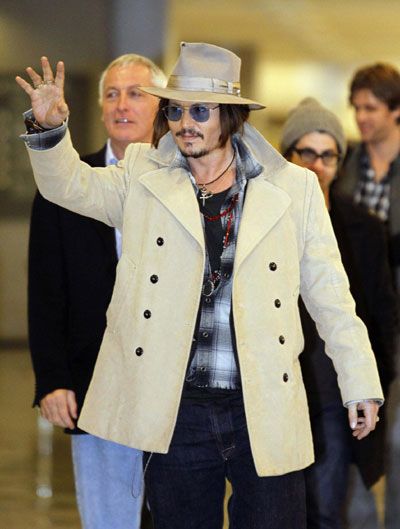 Johnny Depp promotes movie 