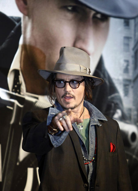 Johnny Depp promotes movie 