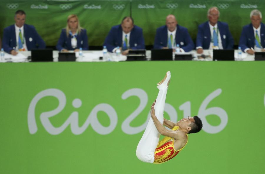 China's Dong and Gao take silver, bronze in men's trampoline